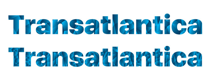 Два варианта названия.
Нужно ли добавлять тень под надписи, как было с буквой "Т"? - Логотип для компании TRANSATLANTICA