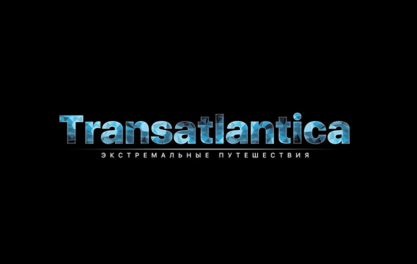 Вариант названия с одноцветными треугольниками - Логотип для компании TRANSATLANTICA
