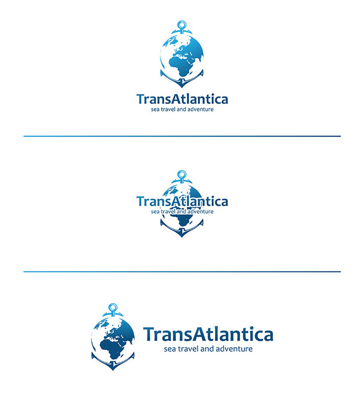 Логотип с облегченным якорем и варианты расположения - Логотип для компании TRANSATLANTICA