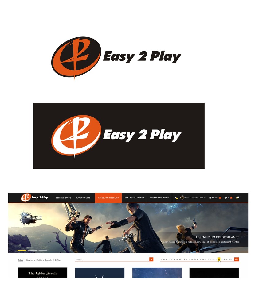 + - Логотип маркетплейса для продажи внутриигровой валюты, предметов и услуг Easy2Play