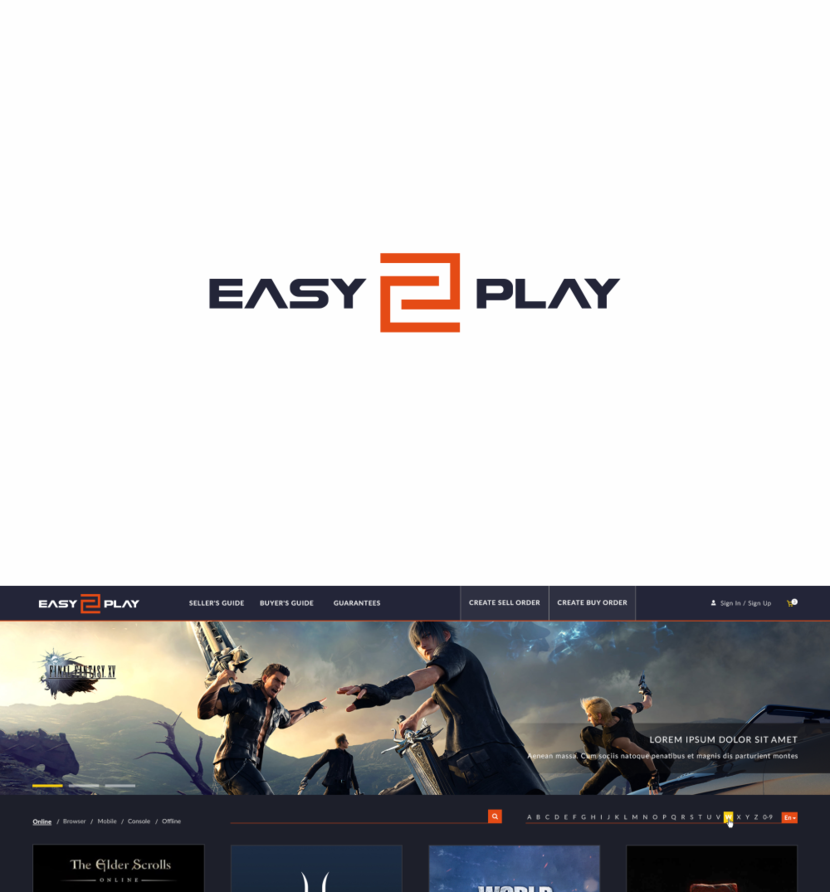 + - Логотип маркетплейса для продажи внутриигровой валюты, предметов и услуг Easy2Play