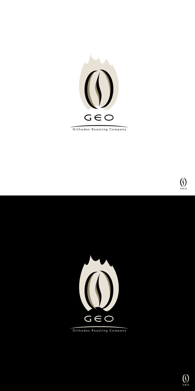 Вариант логотипа GEO с тенями. - Логотип для кофейной компании