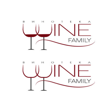 Как и просили, отредактировала W
+ добавила надпись "Винотека" - Логотип винного магазина