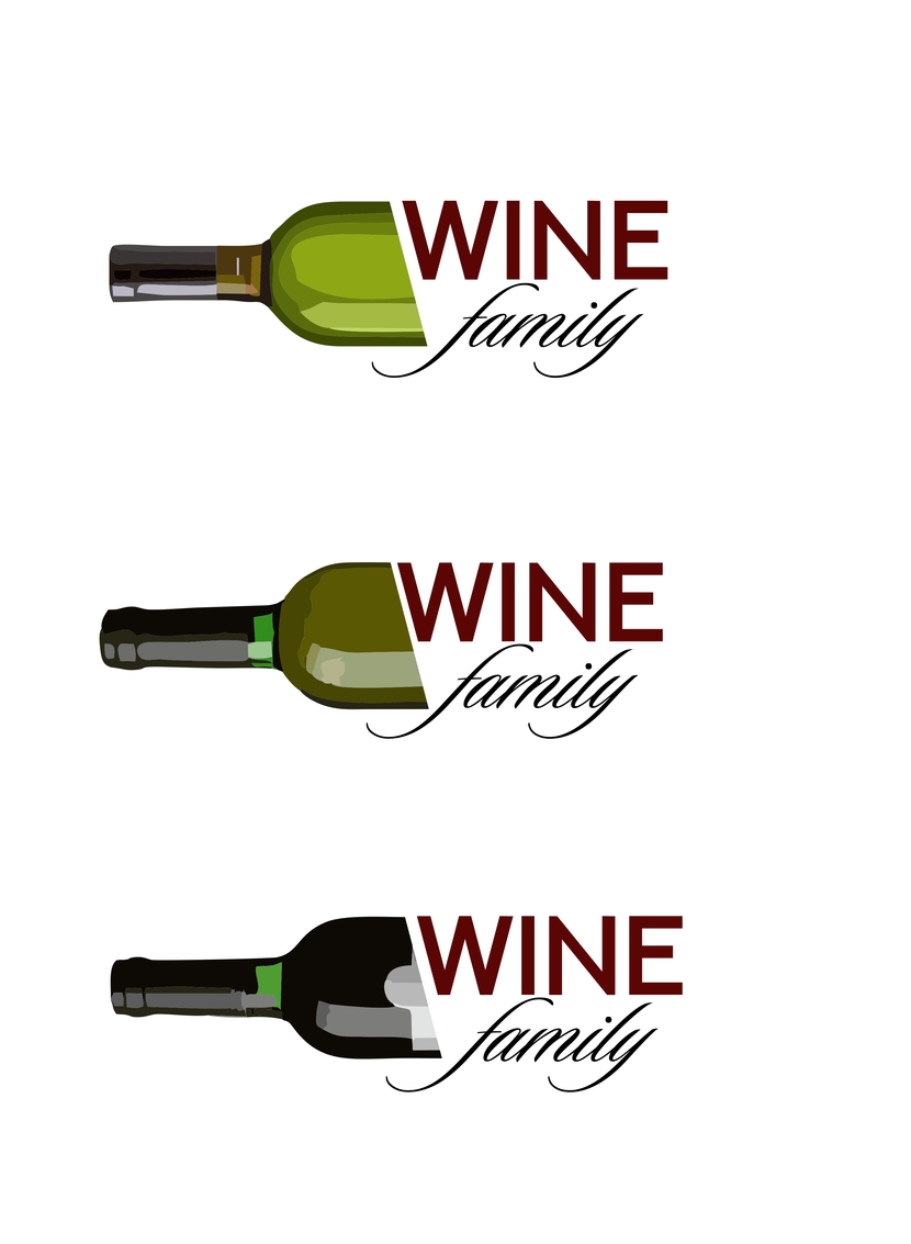 варианты с более реалистичными бутылками - Логотип винного магазина