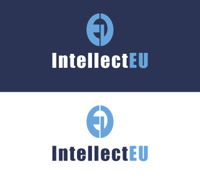 Стилизация 2 букв EU в виде полушарий. Минимализм. - Логотип для компании IntellectEU