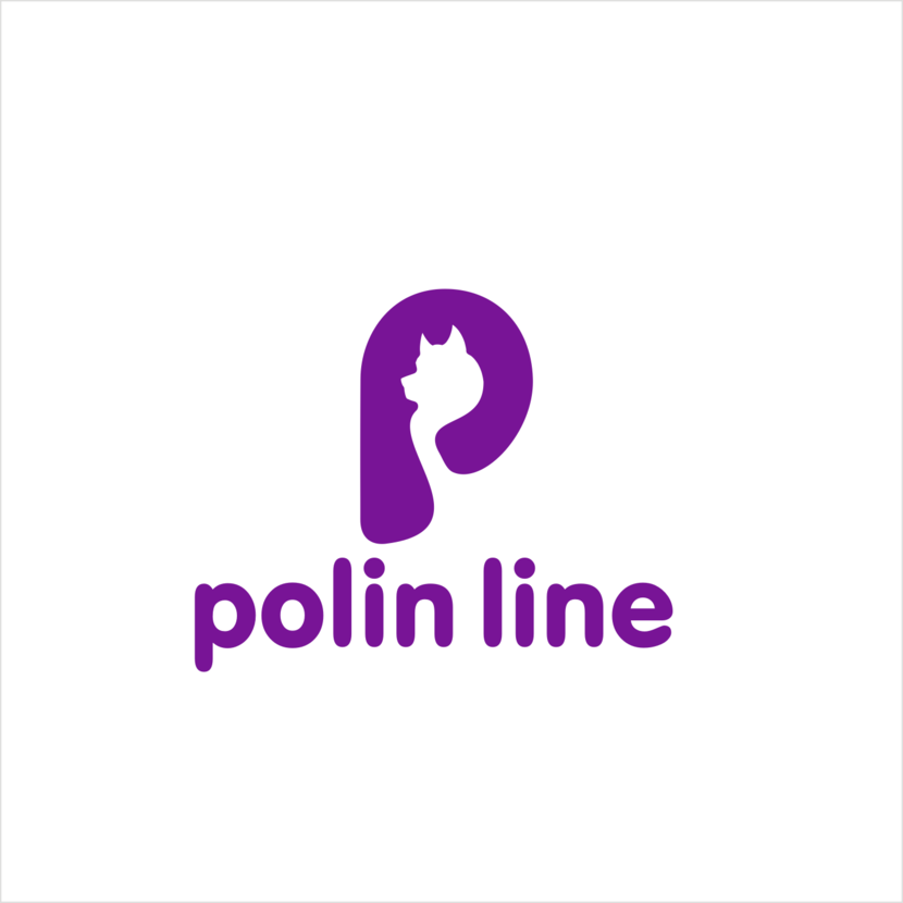 Графический знак представлен в виде буквы "P", внутри которой просматривается очертание лайки. - Логотип для производителя одежды Рolin Line