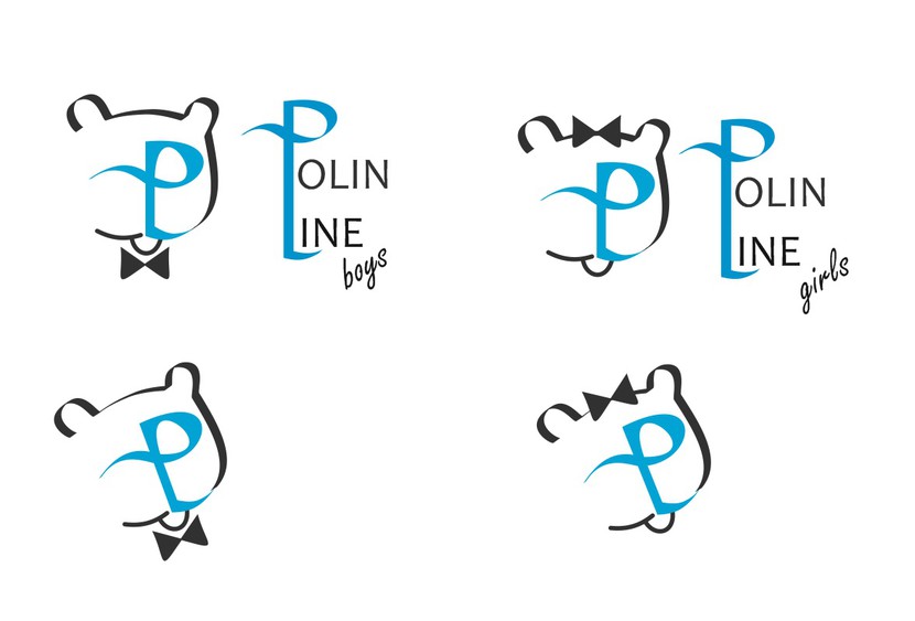 мини-идея по обозначению вещей для девочек и вещей для мальчиков - простым перенесением бантика сверху вниз (если вещь универсальная, то без бантиков) - Логотип для производителя одежды Рolin Line