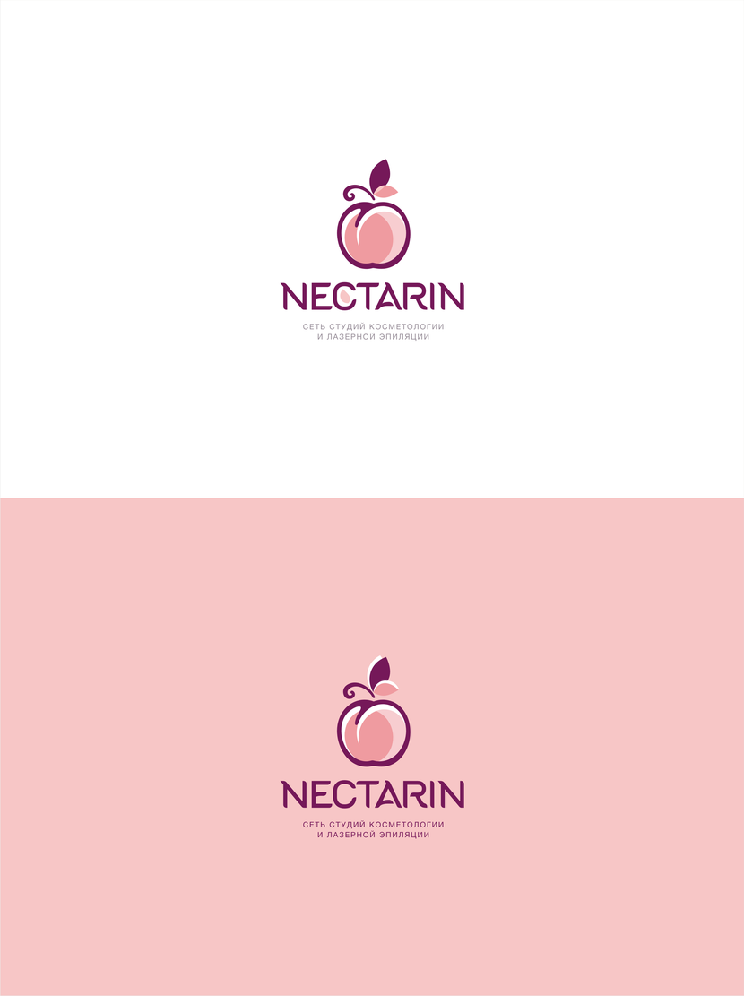 Нектарин + бабочка - символ женственности и красоты - Логотип для сети студий лазерной эпиляции