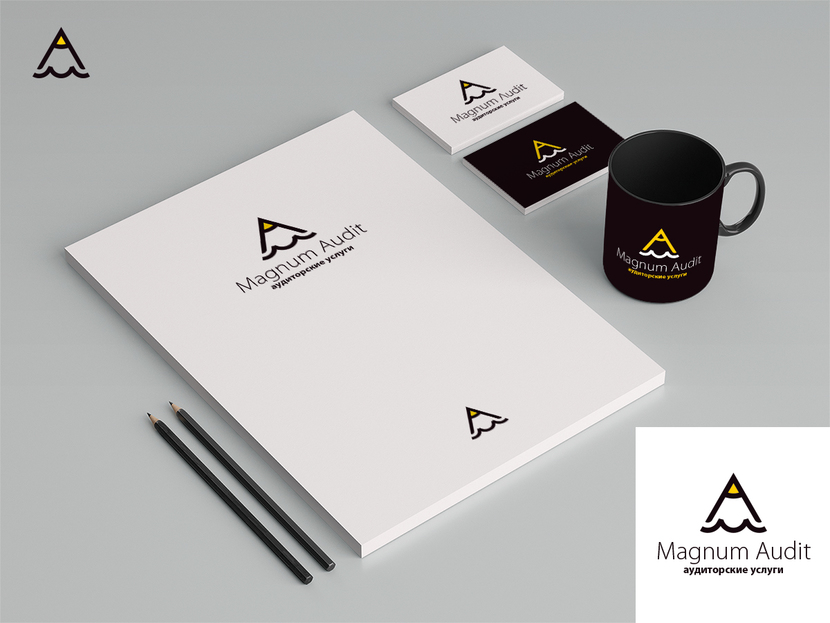 А + М + карандаш - Логотип и фирменный стиль для аудиторской организации