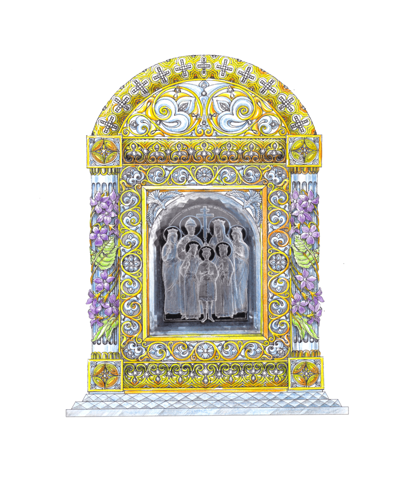Создание эскиза ювелирного изделия с уникальной инталией «Святые царственные мученики и страстотерпцы».