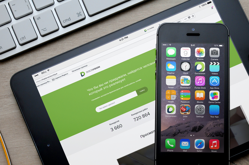 вариант визуализации иконок на гаджетах - Новый логотип Dоcsvision