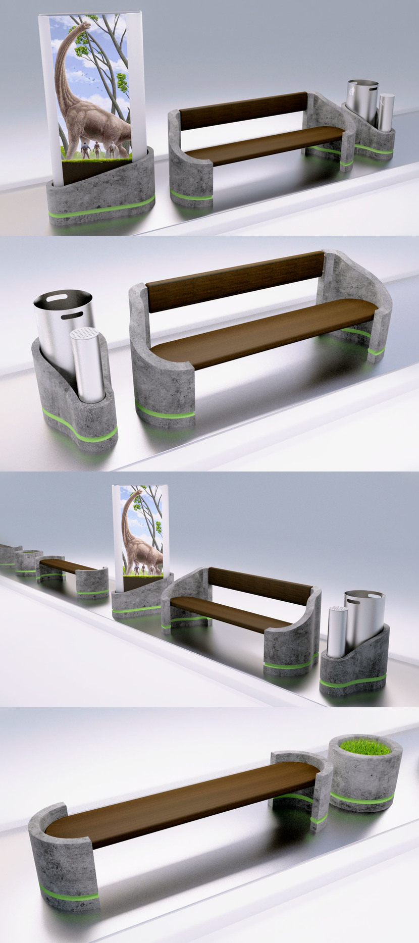 #1 - Разработка эскизов-идей (обычные не 3D) для малых архитектурных форм (скамья, парковый диван, урна, указатель, информационный стенд)