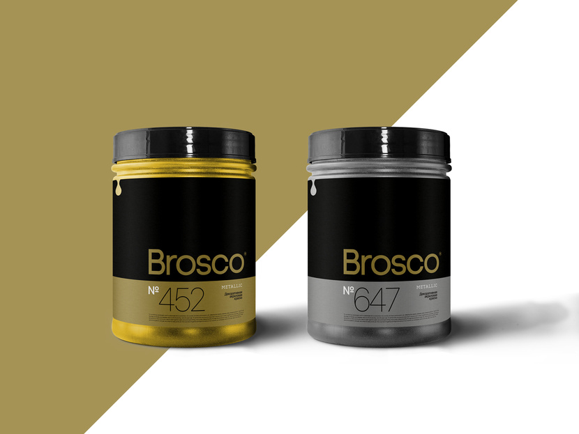 2 - Разработка логотипа и фирменного стиля производителя акриловой краски для дизайнеров Brosco