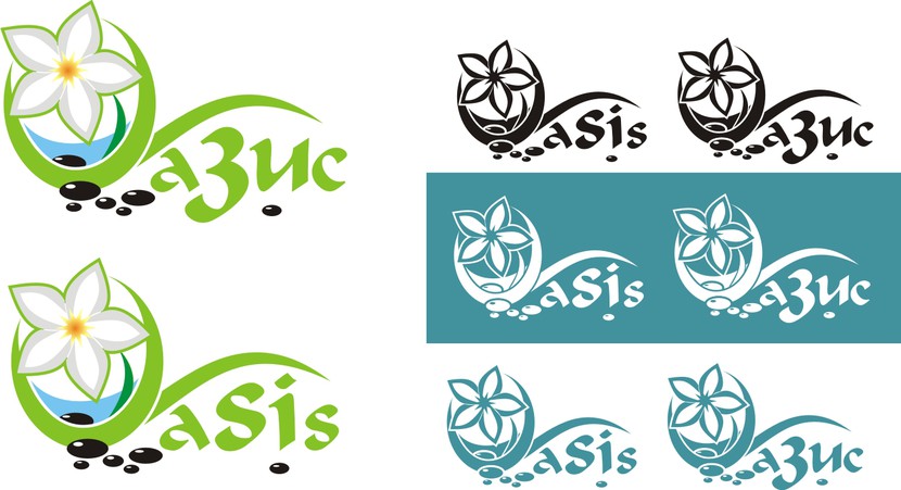 Логотип "Оазис" легкий, стильный. Символизирует тихий, уединенный уголок. - Разработка логотипа для салона тайского массажа