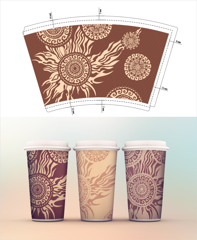 + - Дизайн бумажных стаканов