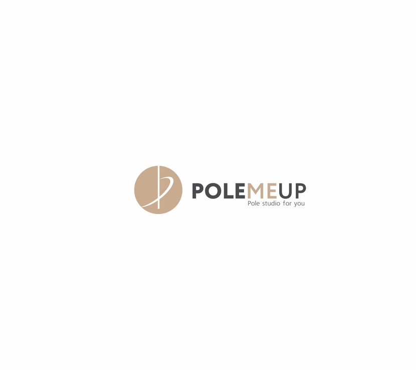 Стилизованная Р, пилон, динамика на пилоне - Логотип для спортивной студии Pole Me Up