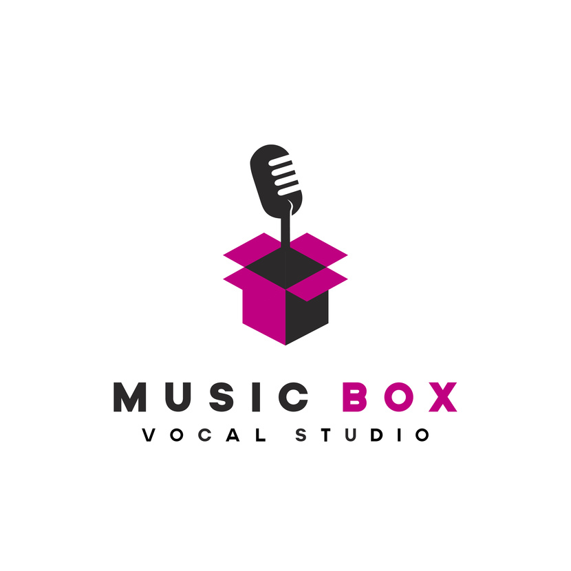 Дословно, музыкальная коробка. - Логотип для студии вокала MUSIC BOX