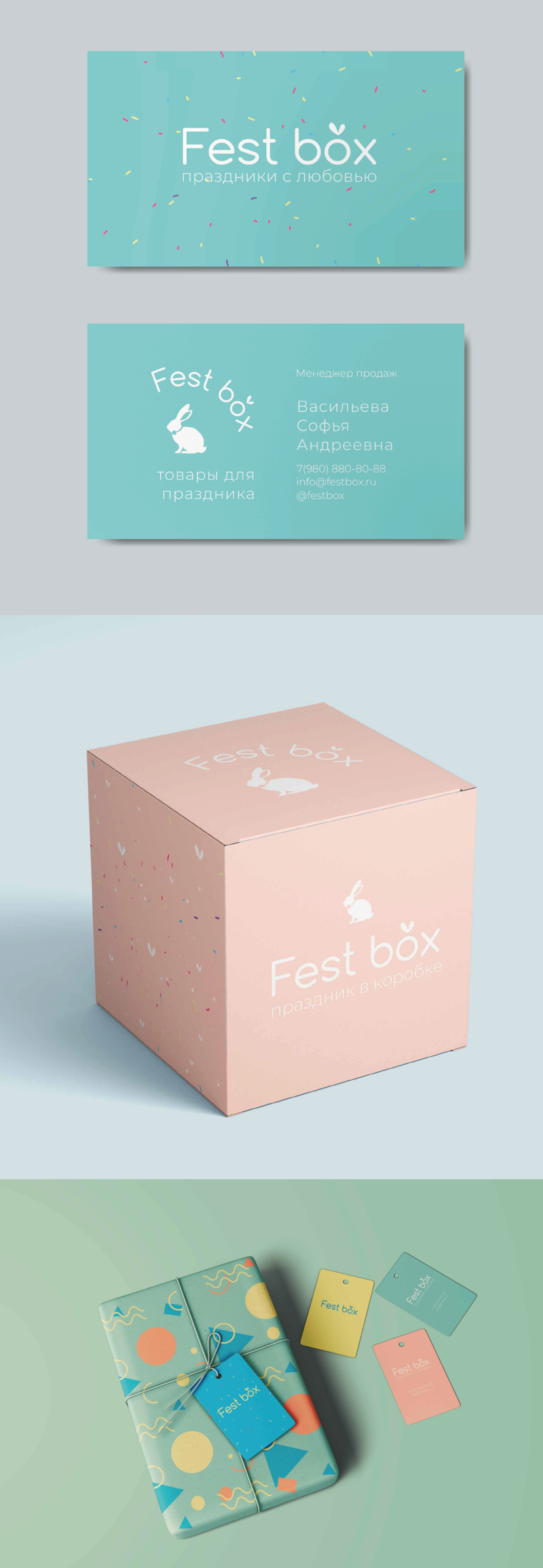 Визуализация на носителях. - Логотип и фирменный знак компании FestBox
