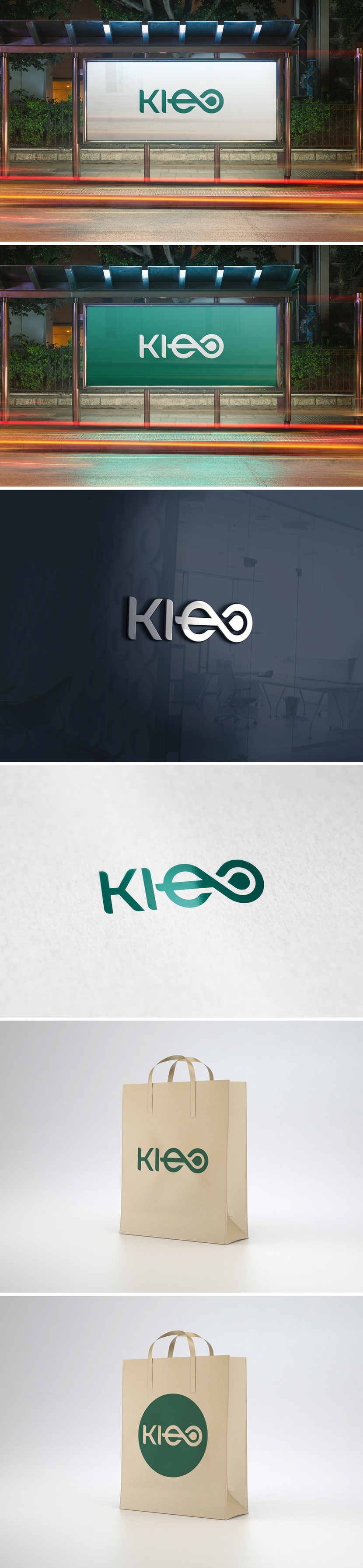 Буква "e" представляет собой намек на лист растения (экологичность). При этом буква "e" соединяясь с буквой "o" в форме капли(косметическое средство) образуют символ бесконечности, намекая на вечную молодость при использовании косметики "KLEO" - Логотип и фирменный стиль для оптовика органических товаров для семьи и дома