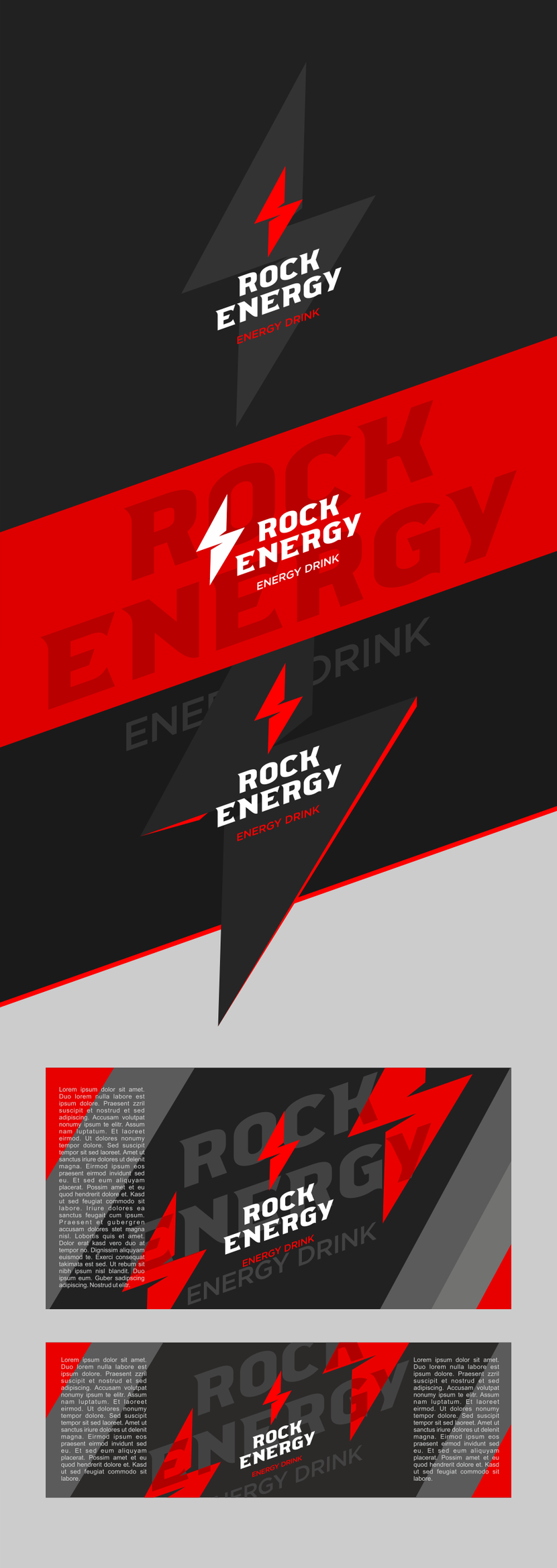 Rock energy Создать логотип и 2 этикетки для энергетического напитка