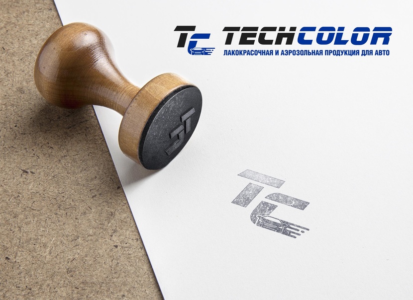 + - Разработка логотипа и фирменного стиля для компании TECHCOLOR