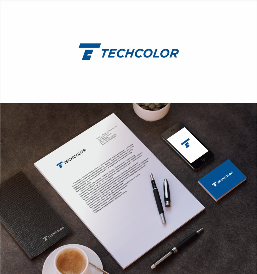 Разработка логотипа и фирменного стиля для компании TECHCOLOR  -  автор Владимир Братенков