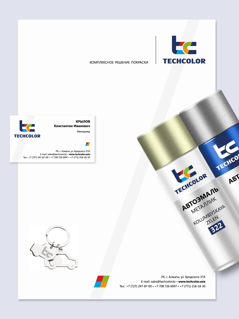 TechColor-All - Разработка логотипа и фирменного стиля для компании TECHCOLOR