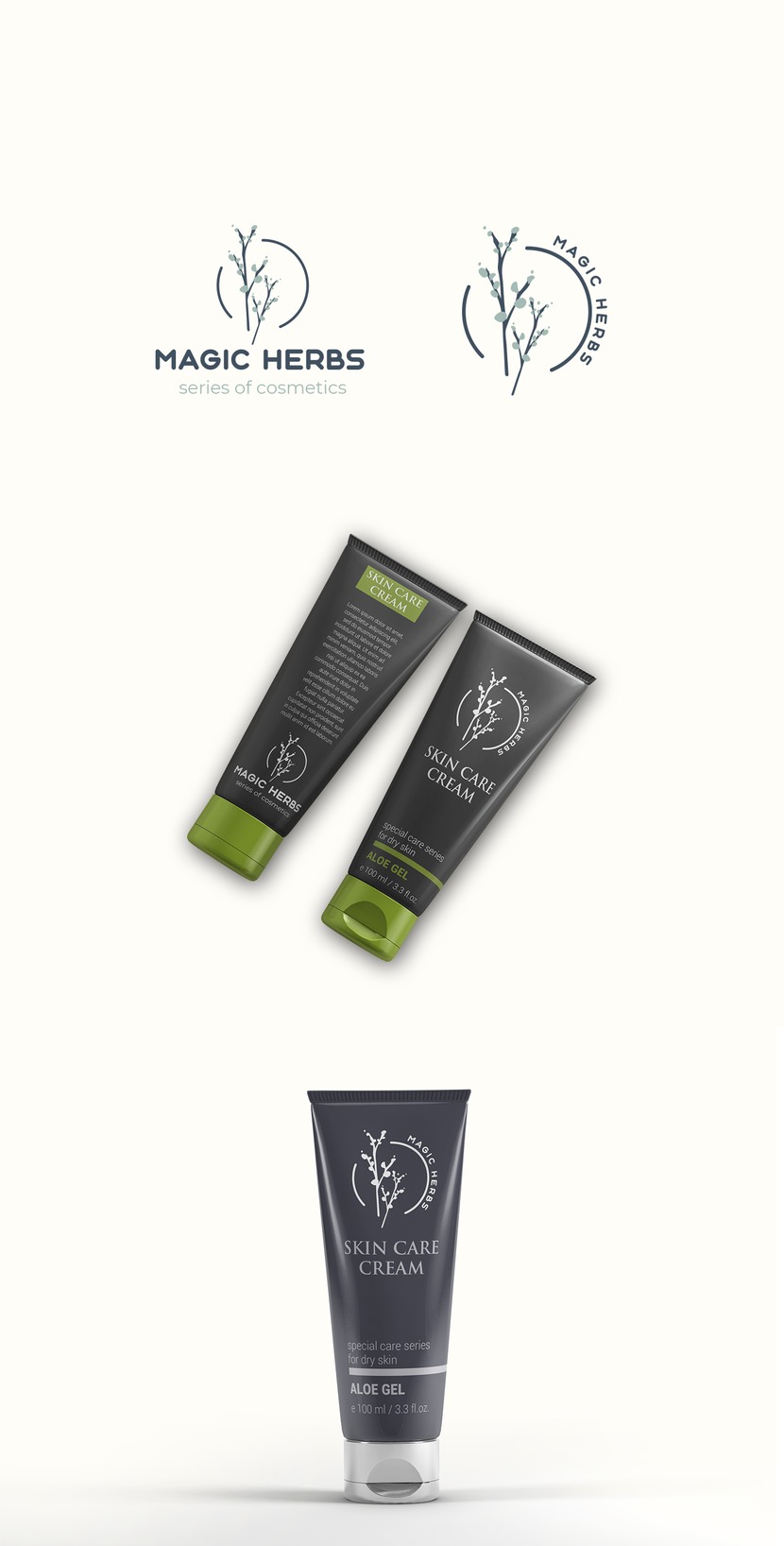 + - Разработка логотипа для косметических продуктов Magic Herbs.