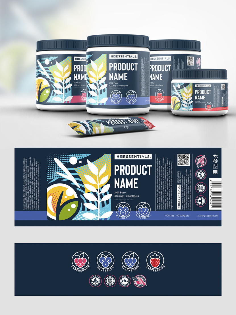 + - Разработка упаковки для марки витаминов и биодобавок