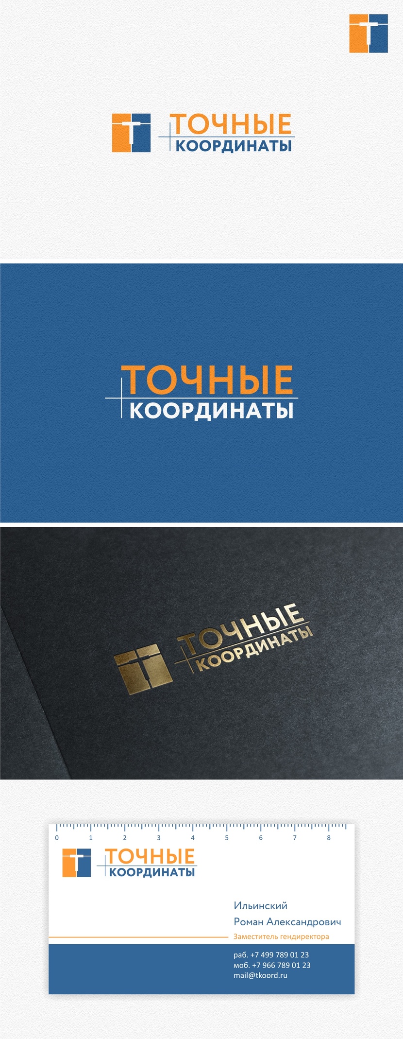 В основе логотипа простой графический знак, состоящий из буквы Т - точные, и сетки координат - вызывающей ассоциации к слову координаты 
Знак хорошо масштабируется, получится красивый фавикон. Разработка логотипа для компании