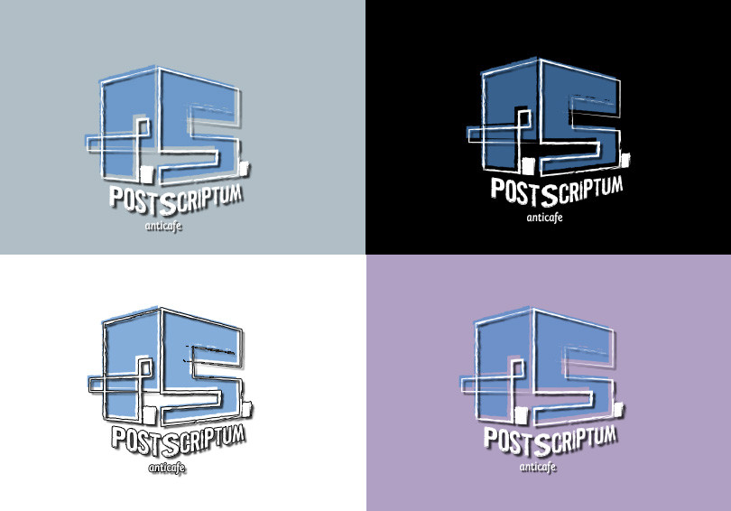 Разработка логотипа для нового антикафе "PS postscriptum" - Разработка логотипа и евробуклета для нового антикафе "PS postscriptum"
