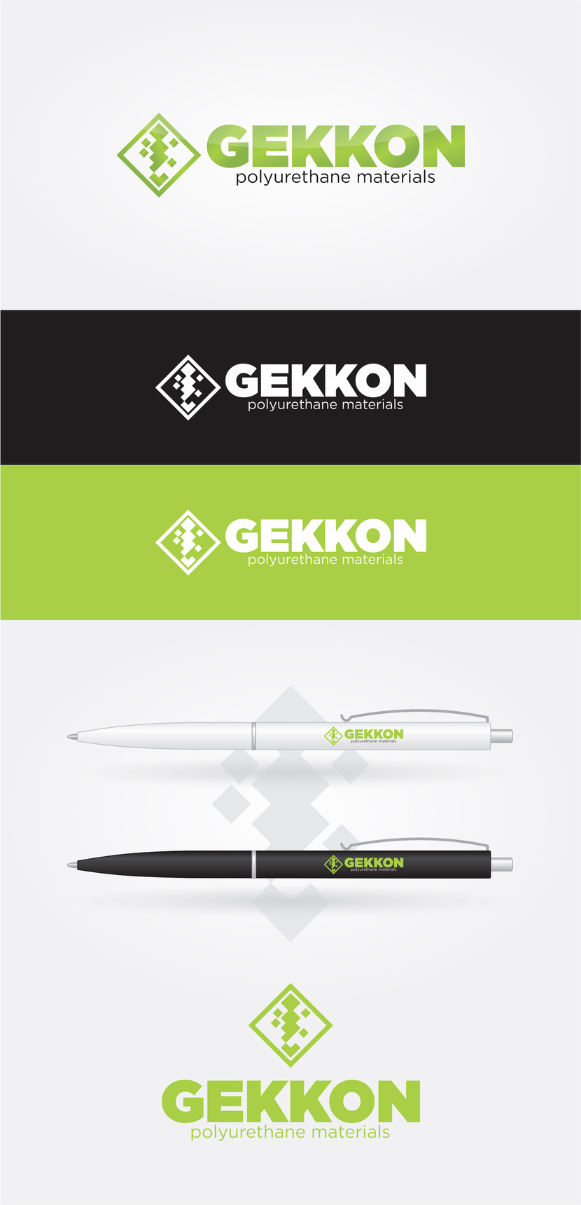 + типа QR-code )) - Логотип для производства полиуретановых материалов марки "Gekkon"