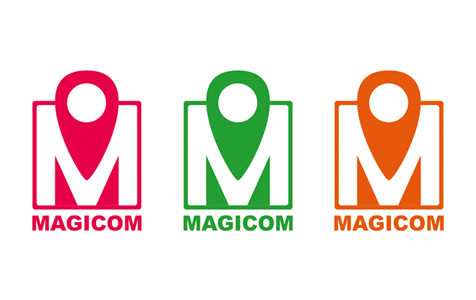 В букве М знак локации. Всё вместе похоже на сумку (багаж) - Логотип для MAGICOM