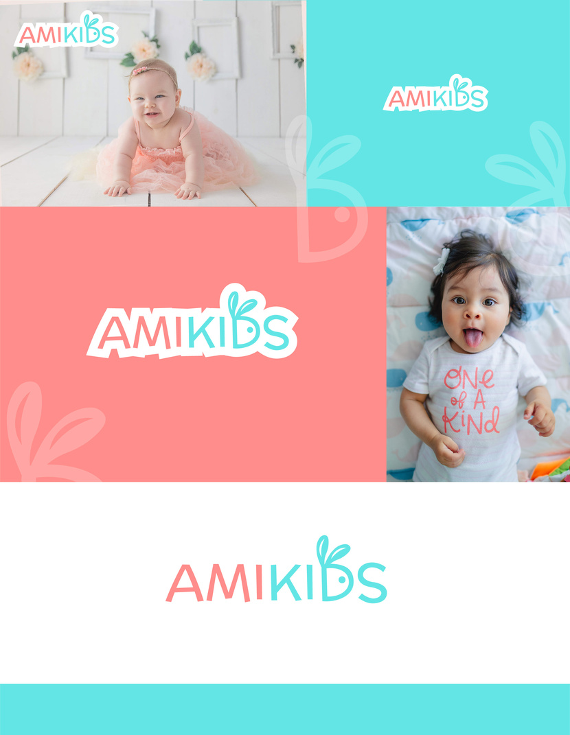 1 - Разработать логотип для детских товаров "AMIKIDS"
