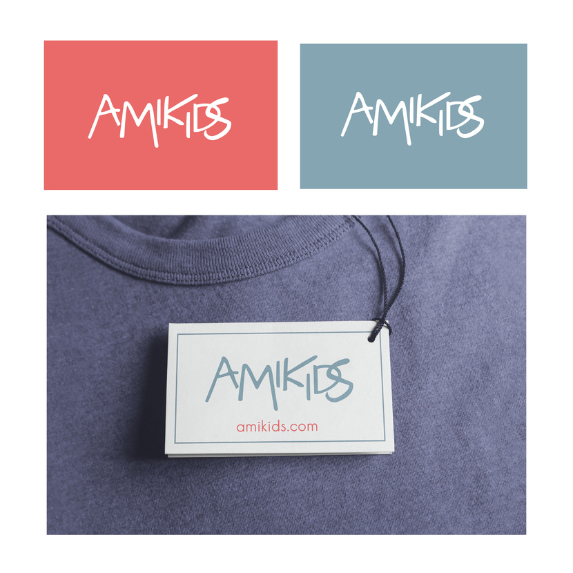 Версия 1 Разработать логотип для детских товаров "AMIKIDS"