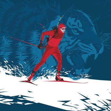 Векторная иллюстрация из серии биатлонисты сборной России
