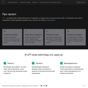 LIFT ~ Web site for Project Team Zelensky