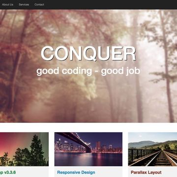 Conquer Landing page