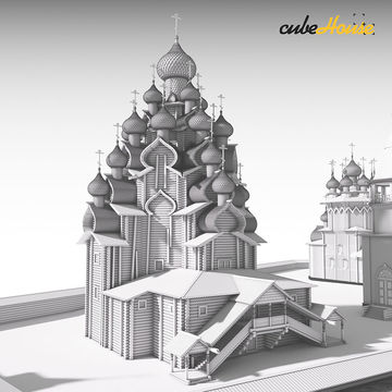 3D модель архитектурного ансамбля на острове Кижи