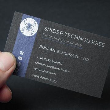 Дизайн визитки для Spider Technologies