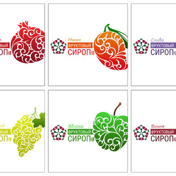 Дизайн-макет этикетки для фруктового сиропа (версия 1)