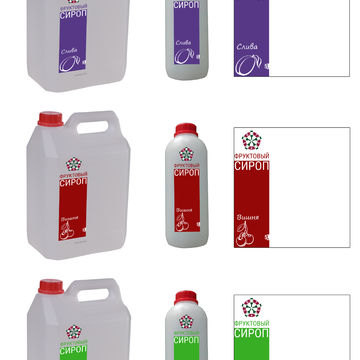 Дизайн-макет этикетки для фруктового сиропа (версия 2)