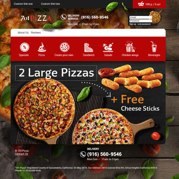 Баннер для сайта по доставке пиццы