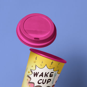 Разработка дизайна для стаканчиков кофейни &quot;WakeCup&quot;