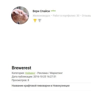 Название крафтовой пивоварни г. Новокузнецк