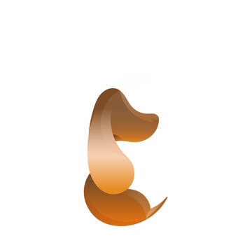 рисунок собаки по примеру логотипов в стиле Ratio
