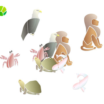 Рисунок животных из элементов лого
