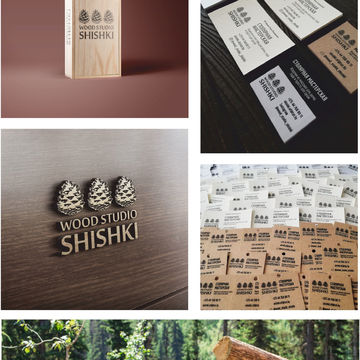 Айдентика для столярной мастерской ШИШКИ
