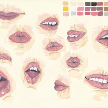 Учебный арт по рисованию губ