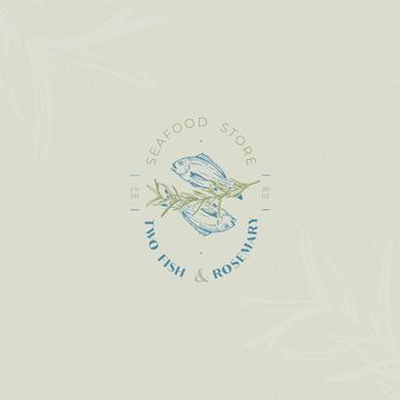 концепт логотипа для рыбной лавки-ресторана